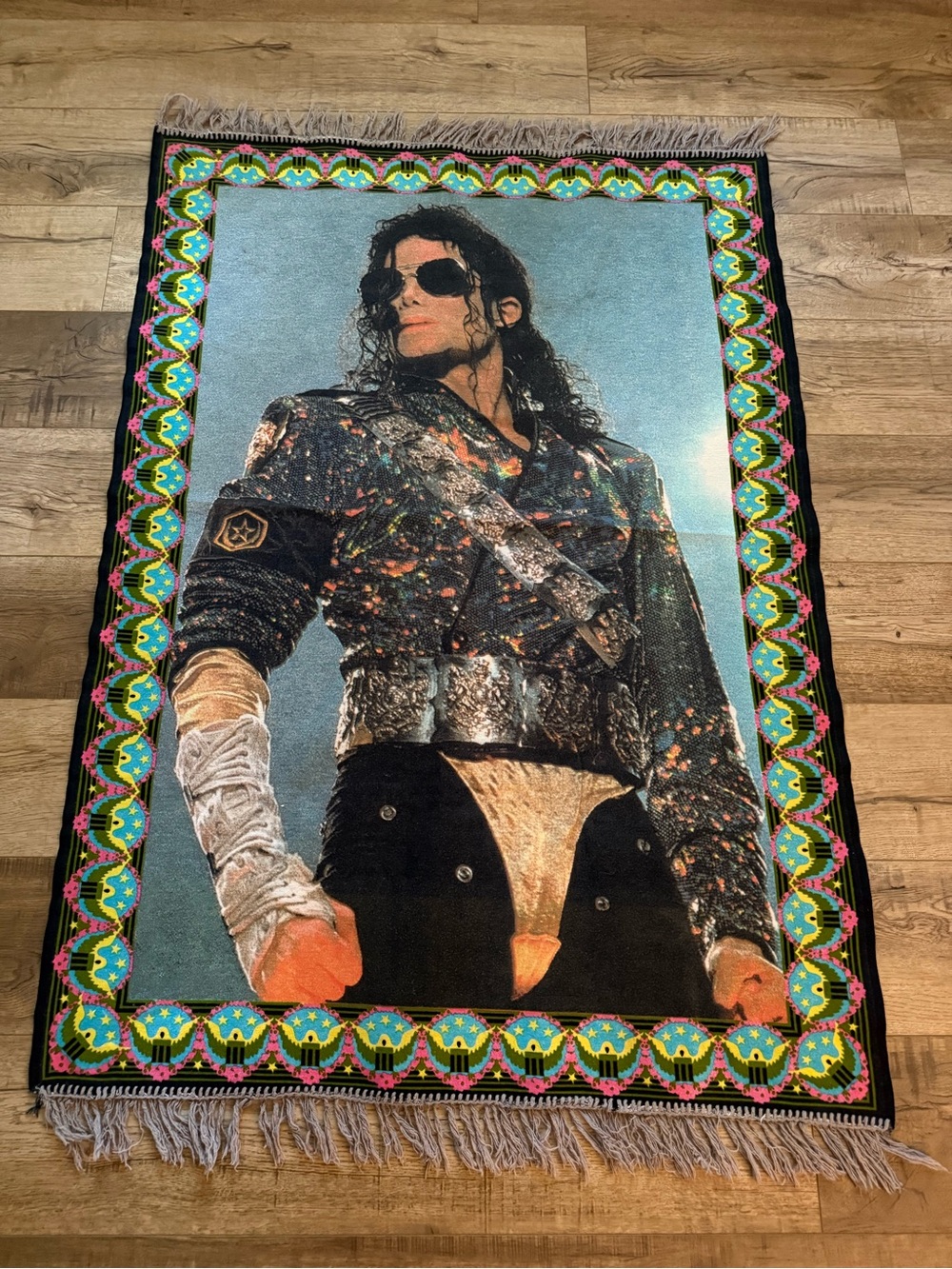 Multicolor Graphic Tapestry Throw Blanket - Michael Jackson